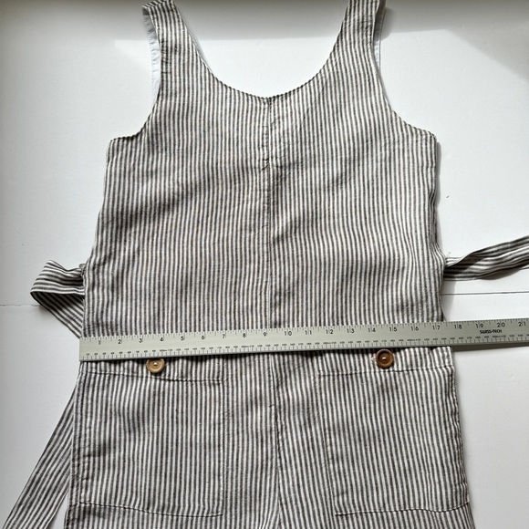 MNG Casual  Mango Jumpsuit Striped Wide Leg Seersucker 2 Pockets Lagenlook XS 2 - Picture 4 of 14